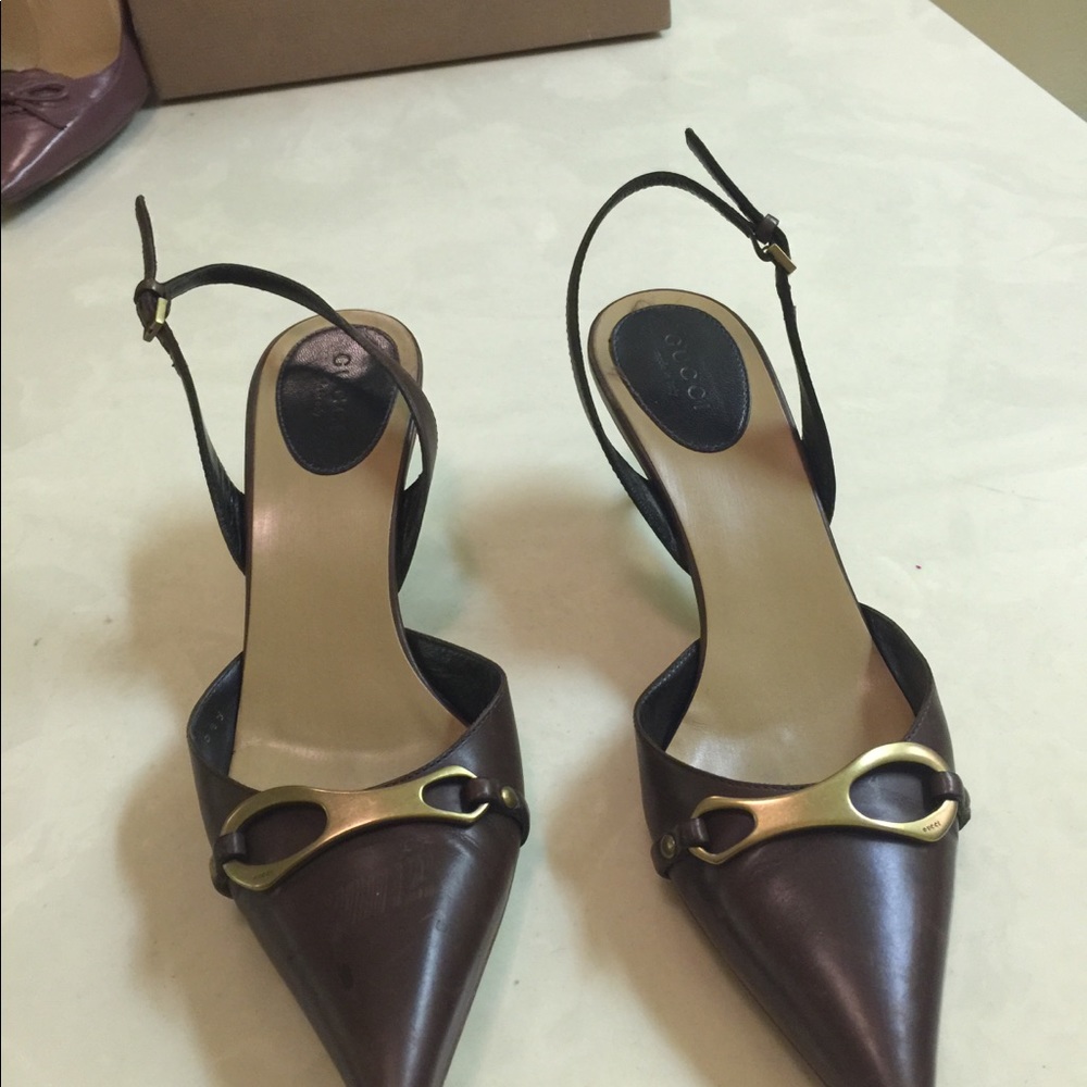 Gucci brown leather sandal 6,5